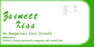 zsinett kiss business card